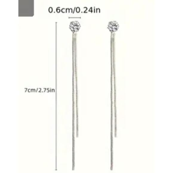 NEW - Long dangle tassel earrings, Eardrop dangle earrings - Picture 2 of 2